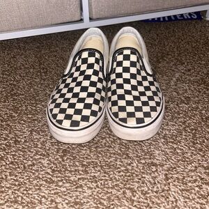 Checkered Vans Slide Ons